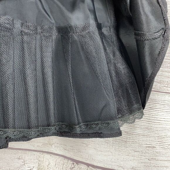 Strickly Swift Black Mesh Back Sleeves Beaded Mini Dress Fit & Flare S - Picture 4 of 12